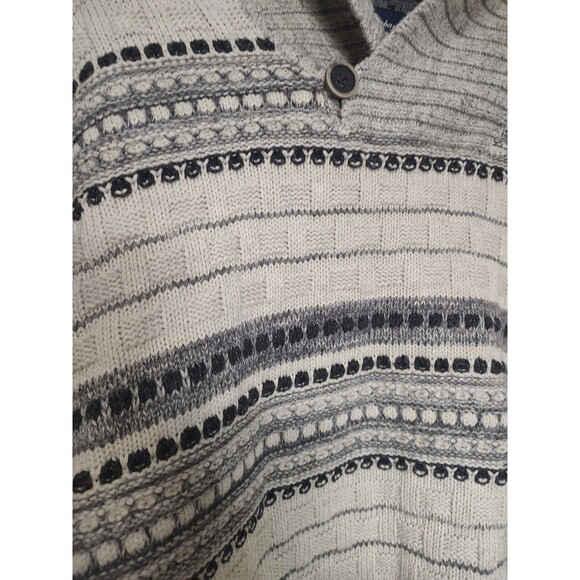 Tommy Bahama Men’s Shawl Collar Sweater XXL Gray Knit Nordic Pattern Cotton Wool - Picture 10 of 10